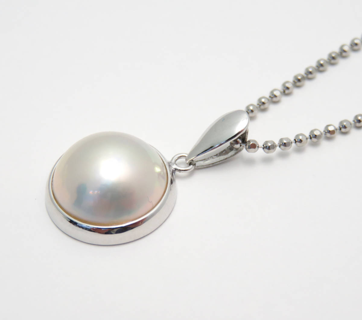 ☆マベパール ネックレス SILVER 約4.5g 半円真珠 レディース 