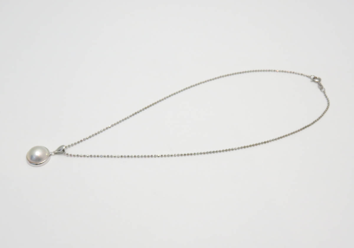 ☆マベパール ネックレス SILVER 約4.5g 半円真珠 レディース 
