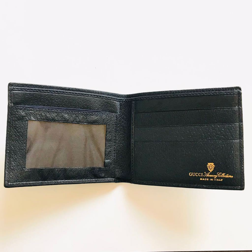 GUCCI オールドグッチ 札入れ GGキャンバス シェリーライン ネイビー