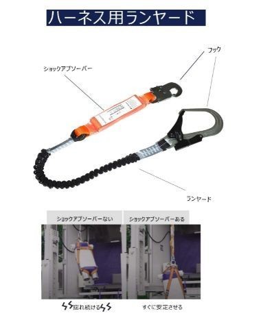 送料無料　[新規格適合] Stronler ランヤード ハーネス安全帯用 フルハーネス用 伸縮式蛇腹ランヤード_3