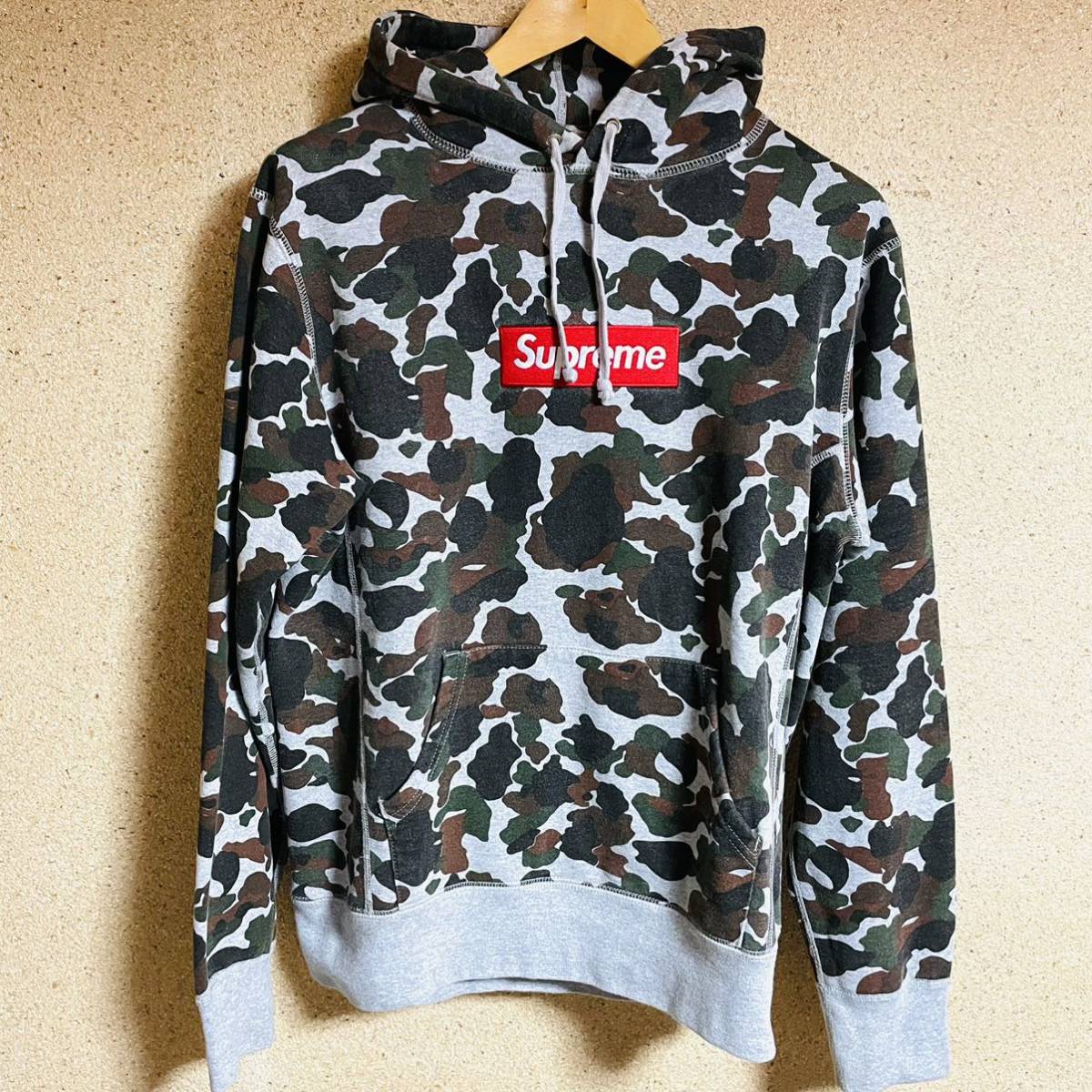 Supreme Box Logo Pullover Hooded Sweatshirt Camo Red M 12aw カモ 
