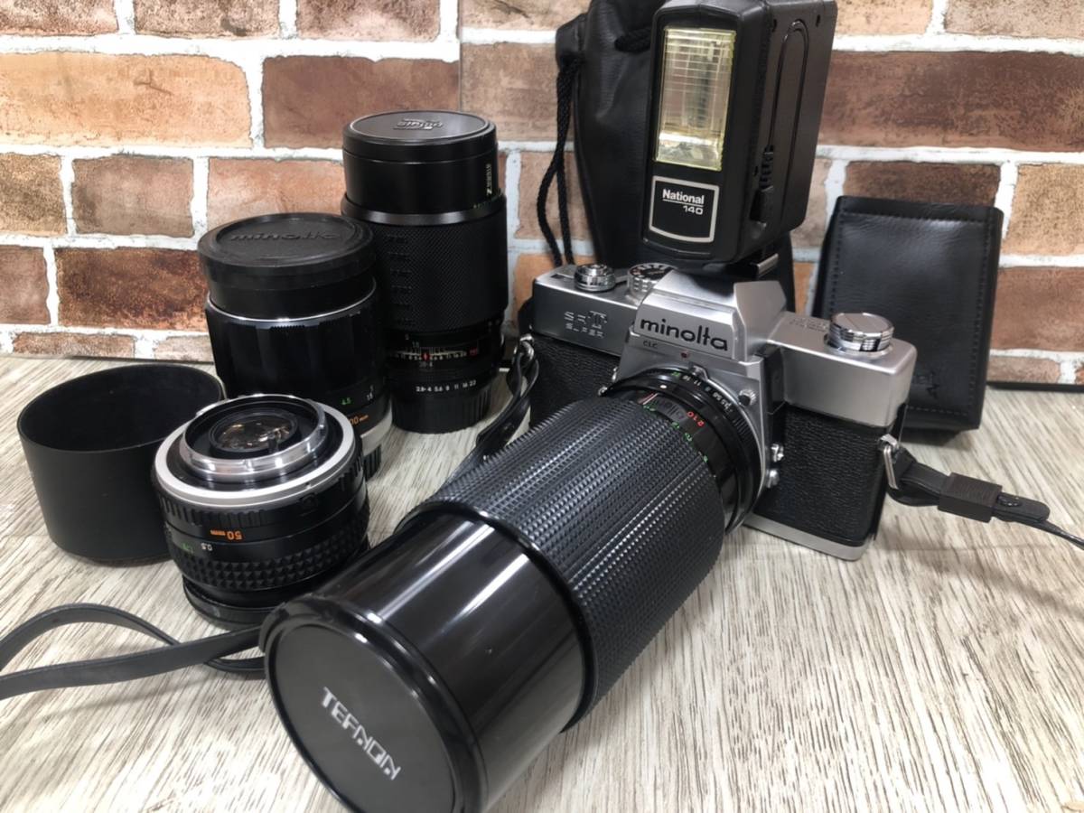 MINOLTA SR-T SUPER MC ROKKOR レンズ ストロボ ミノルタ Minolta SRT SUPER 一眼レフ フィルムカメラ レンズ4本
