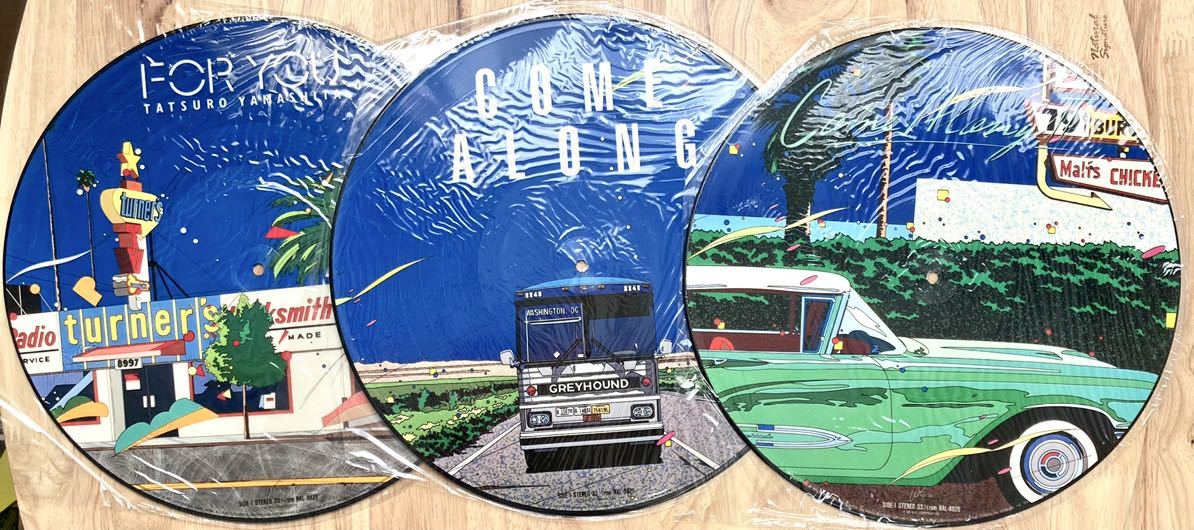 美品 山下達郎 帯 歌詞カード ピクチャー盤 FOR YOU COME ALONG 1 2