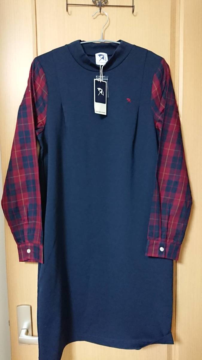 Arnold Palner アーノルドパーマー チェック切替スリーブ ロゴ ワンピース Lサイズ 紺 タグ付き 1枚 おしゃれ 女性用 売買されたオークション情報 Yahooの商品情報をアーカイブ公開 オークファン Aucfan Com