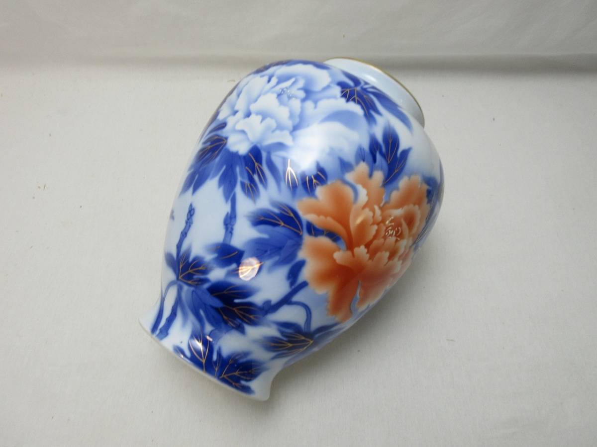 深川製磁 金彩 牡丹 染付牡丹 深川製 金彩染錦牡丹 G09360 【 茶道具