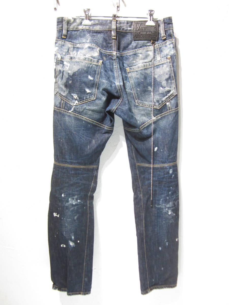 【美品 ここのえタグ】DSQUARED2 デニム ダメージ加工 クラッシュ 44 DSQUARED2 クラッシュ デニムパンツ ペンキ加工 ダメージ加工 44サイズ