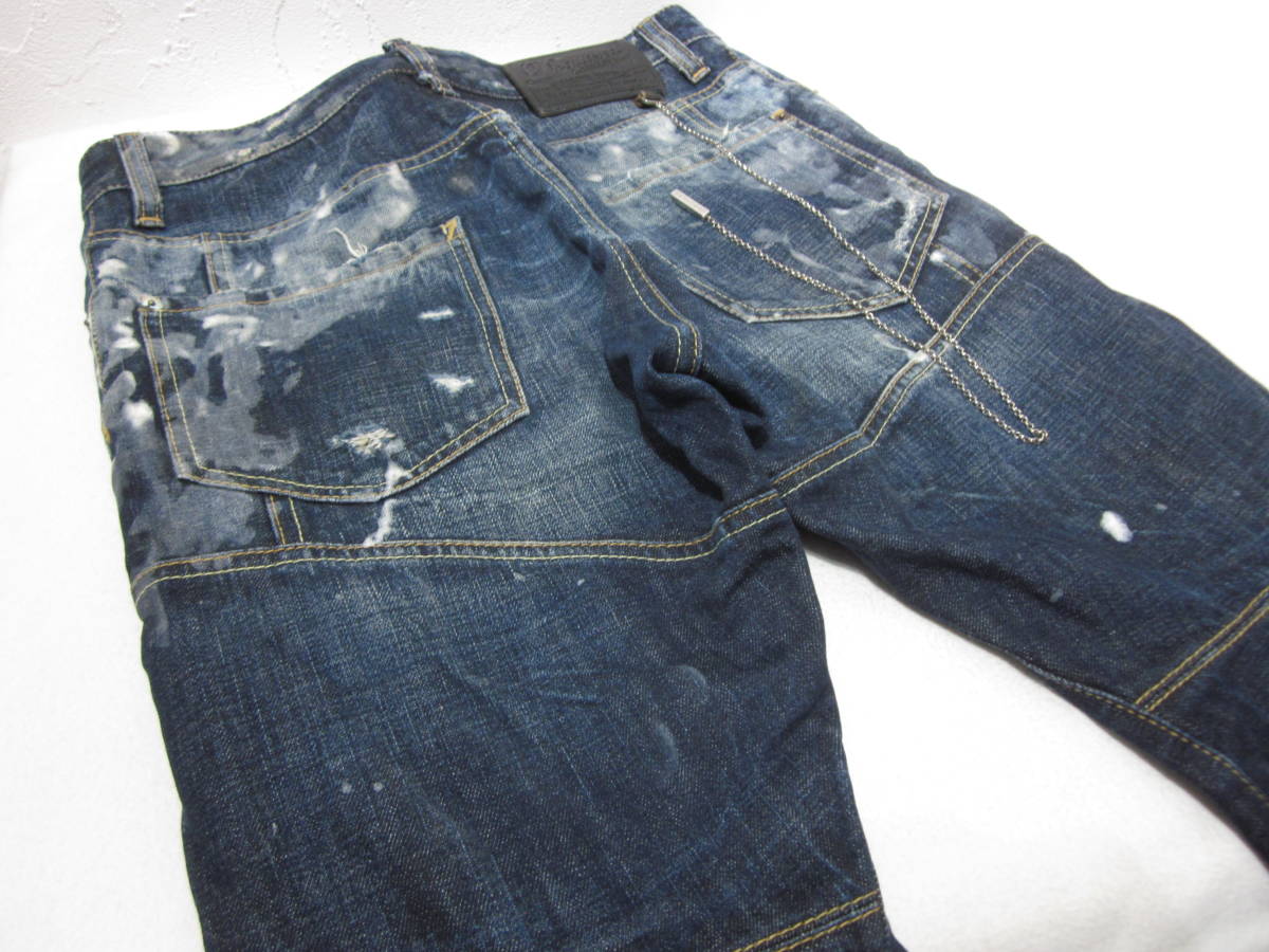 DSQUARED2 クラッシュ デニムパンツ ペンキ加工 ダメージ加工 44サイズ