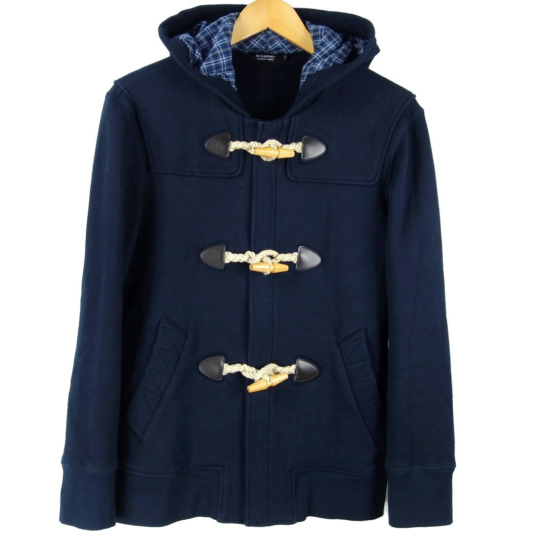 ■BURBERRY BLACK LABEL バーバリー ブラックレーベル / 三陽商会 / メンズ / ダッフルボタン / ネイビー スウェットフードパーカー size 2