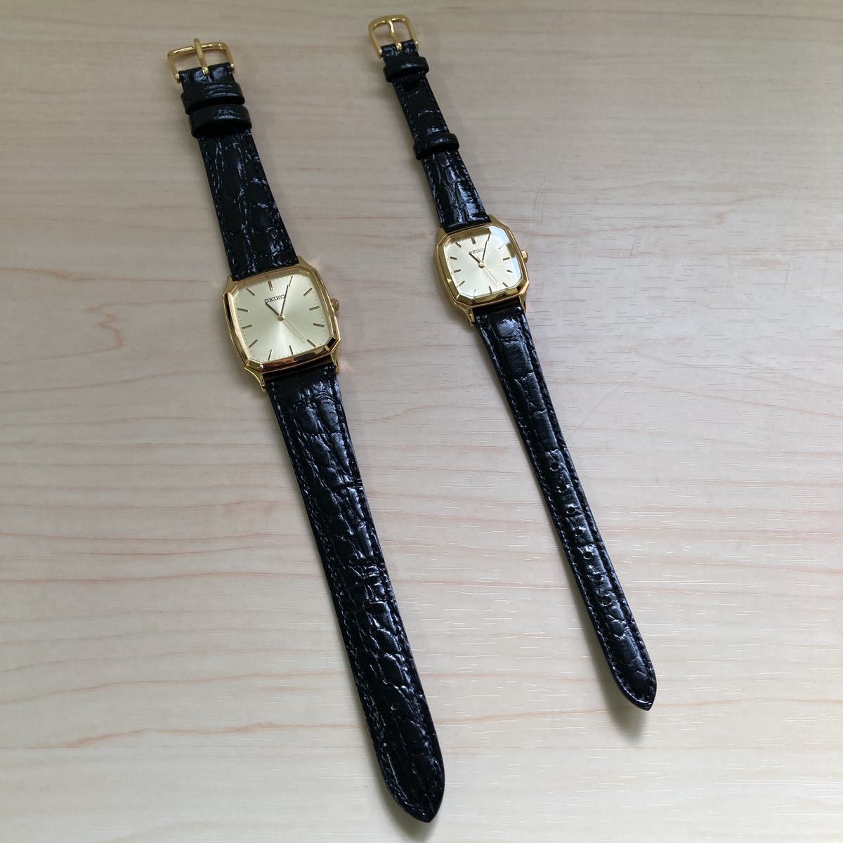 SEIKO セイコー ペアウォッチ クオーツ ゴールド 未使用品 電池交換 
