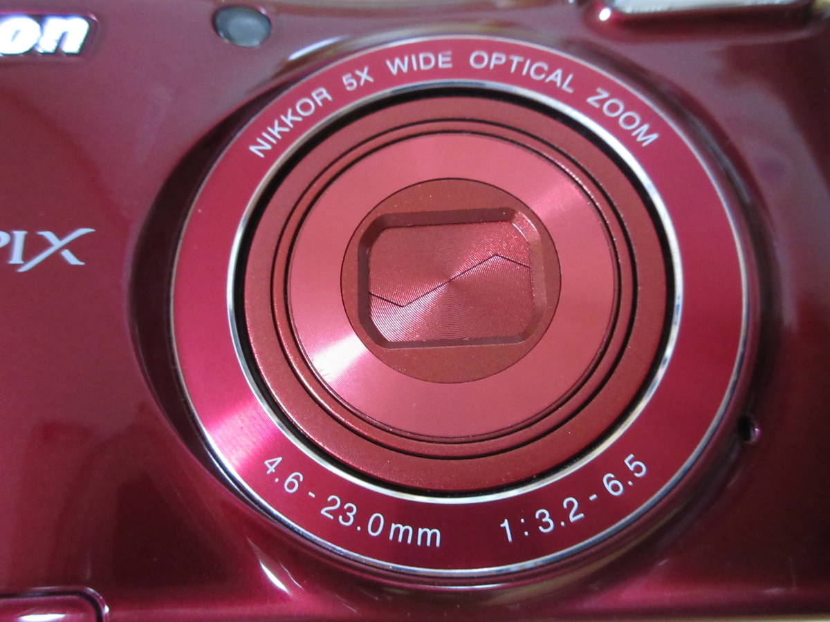 中古品 ニコン COOLPIX L28 赤 光学ズーム5倍 2005万画素 単3型