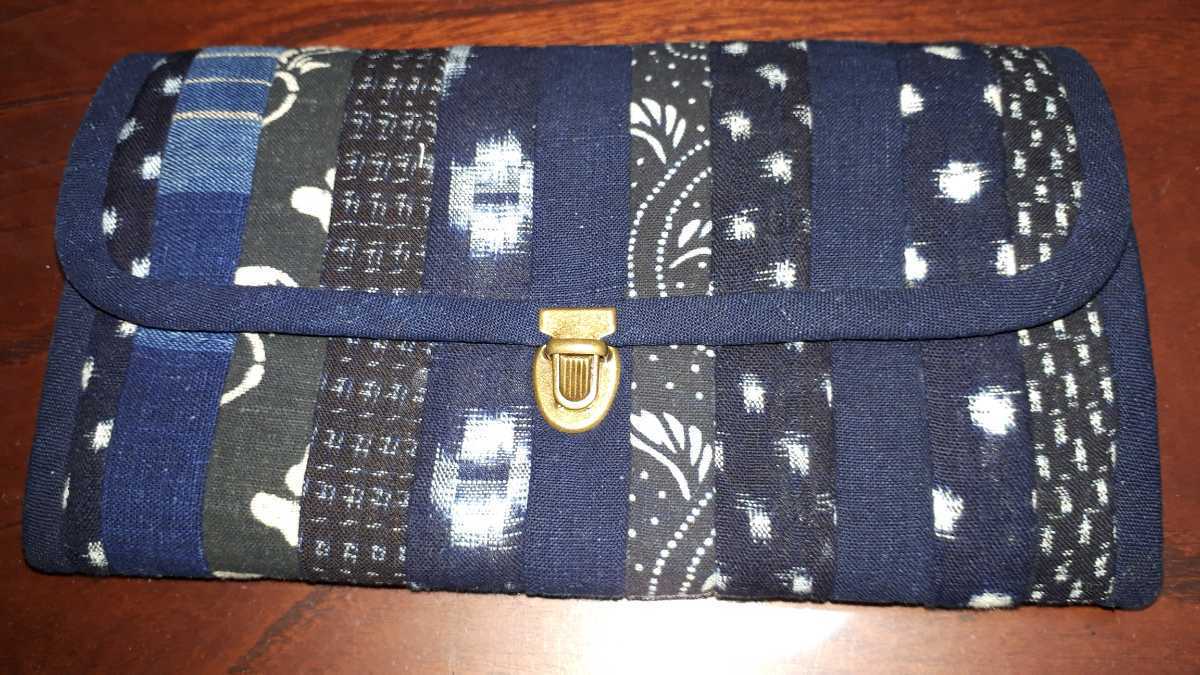 バッグ 古布 パッチワーク バッグ 刺し子 絣 型染め 鶴 襤褸