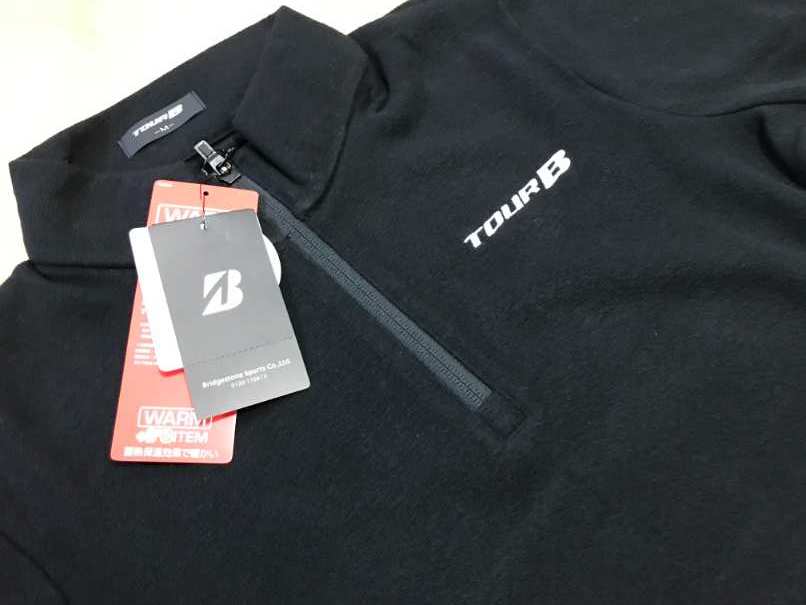 BRIDGESTONE GOLF(ブリヂストンゴルフ) TOUR B 3℃ ITEM ハーフジップシャツ QGM30B(BK)Ｍ