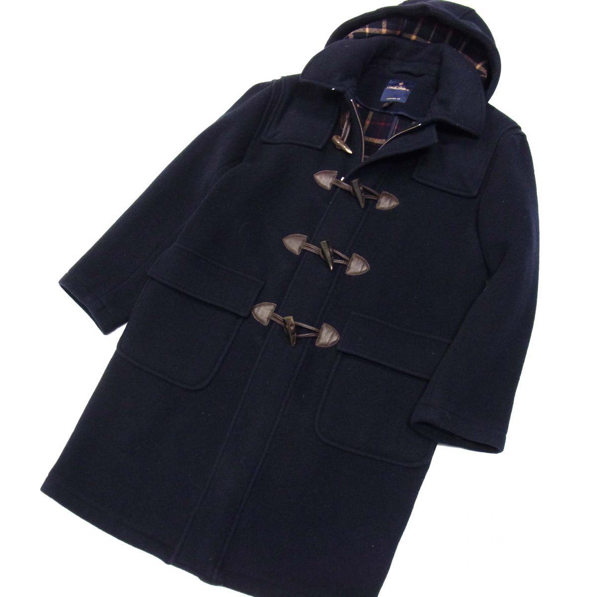 ◎ブルックスブラザーズ ダッフルコート BrooksBrothers メンズ ウールコート アウター フーデッドコート 裏地チェック柄 1円