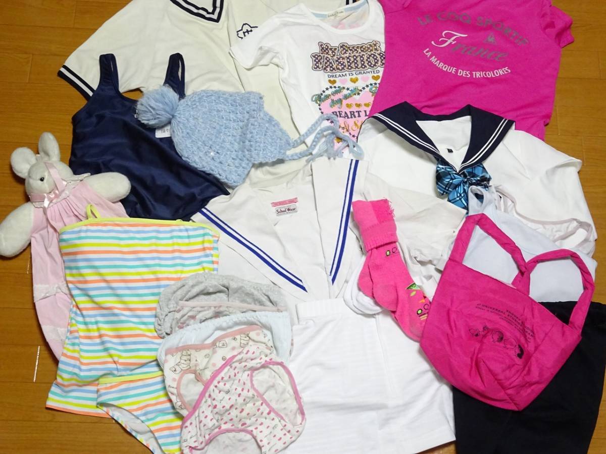 0063 エコ 女の子 タンス整理品 中学生 体操服 水着 バッグ 服 制服 帽子 パジャマ くつ下 ショーツ ブラ 21点 コスプレ衣装 売買されたオークション情報 Yahooの商品情報をアーカイブ公開 オークファン Aucfan Com