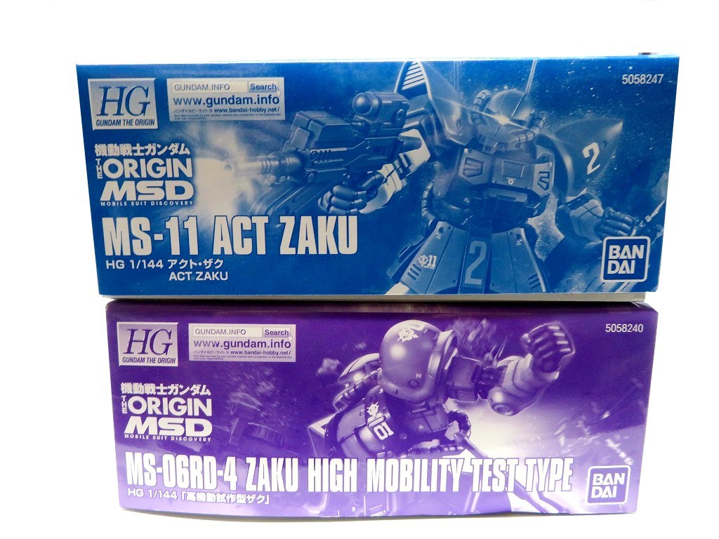 1スタ 未組立 機動戦士ガンダムorigin Msd バンダイ Hg Ms 1 アクトザク Ms 06rd 4 高機動試作型ザク 1 144 2点セット ガンダム 売買されたオークション情報 Yahooの商品情報をアーカイブ公開 オークファン Aucfan Com