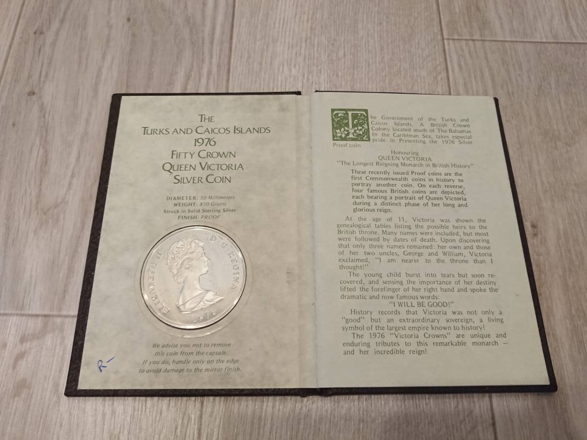 タークス・カイコス諸島 50クラウン銀貨 1976年 タークスカイコス諸島