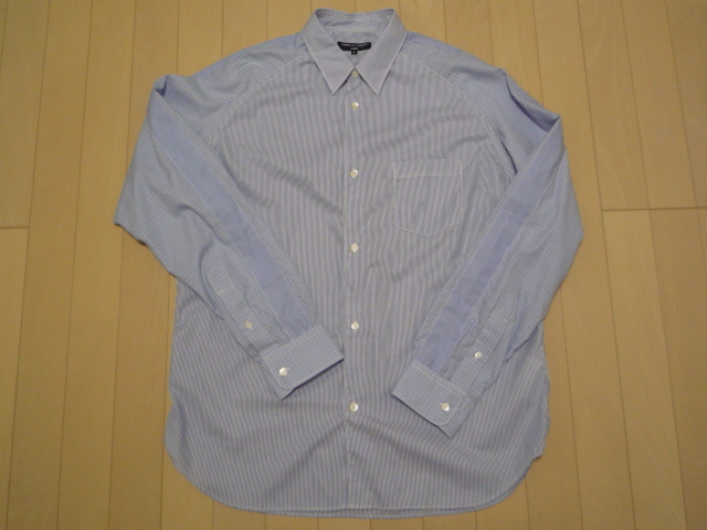 送料無料　新品同様 コムデギャルソンオム ストライプ × チェック 切り替え シャツ（L）ジュンヤワタナベマン 長袖