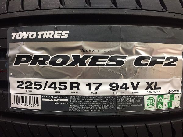 安い，得価 &sect; 4本 2021年製 TOYO PROXES CF2 トーヨー プロクセス 225/45R17 225/45-17 IS/オーリス/ブレイド/ヴェロッサ/アコード/インプレッサ(トーヨータイヤ)｜売買されたオークション情報、yahooの商品情報を 17インチ