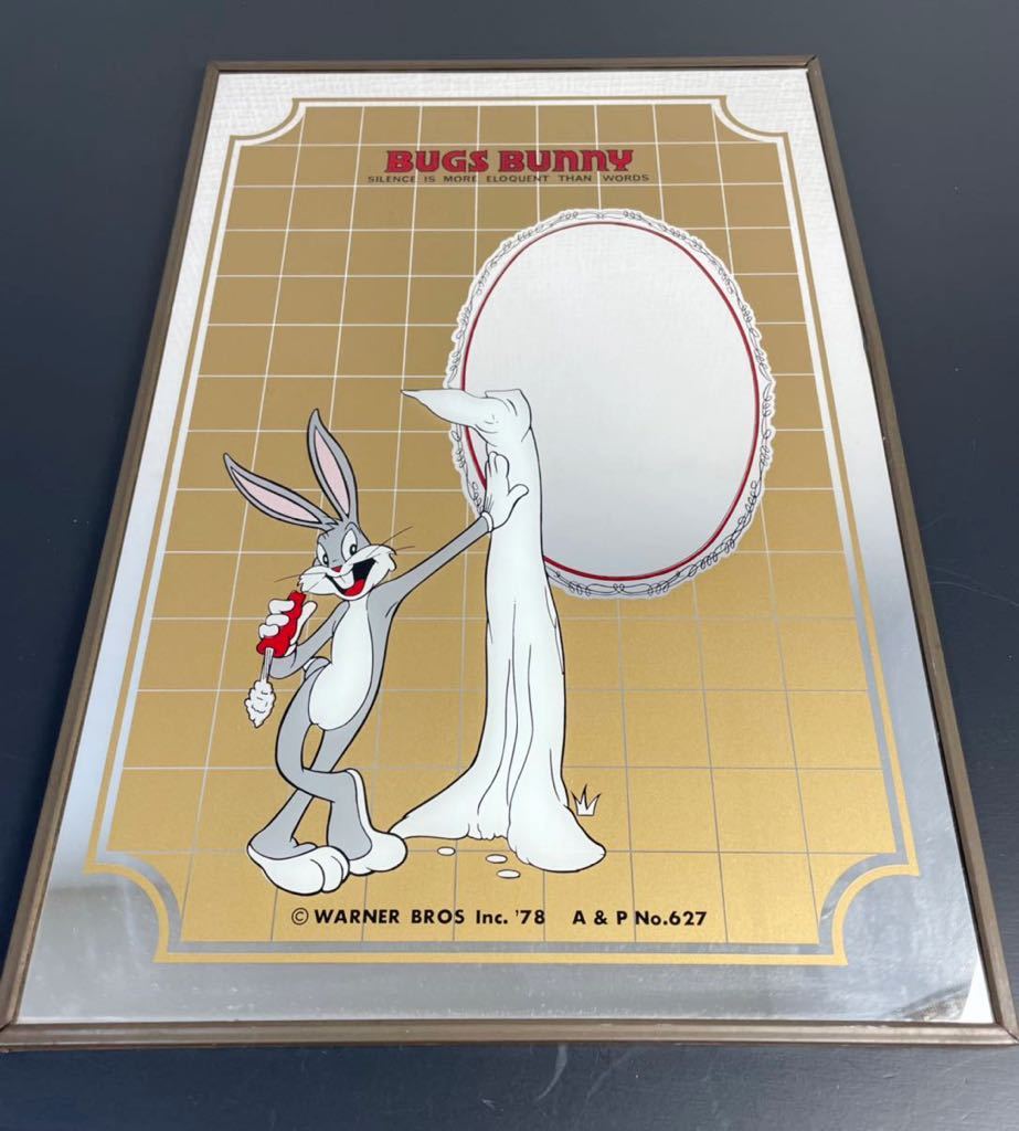 【レア・希少】ルーニーチューンズ バックスバニー パブミラー　壁掛け鏡 パブミラー バッグスバニー バックスバニー レア・希少ルーニー