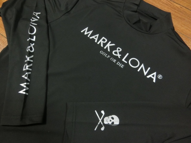 ☆MARK&LONA マーク＆ロナ BIGロゴ ゴルフ モックネック 長袖シャツ