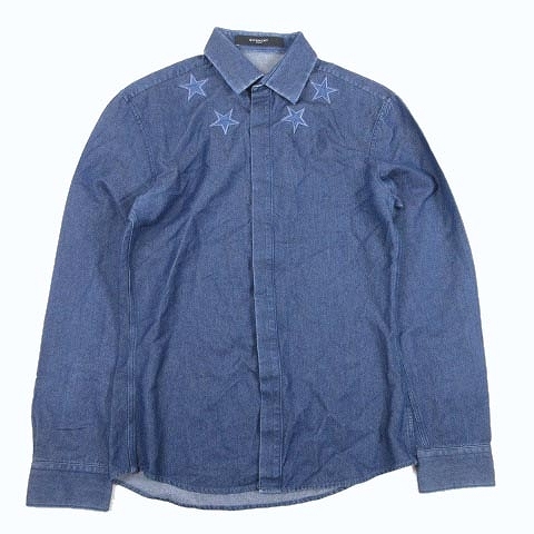 ジバンシィ GIVENCHY スター エンブロイダリー デニム シャツ 長袖 星
