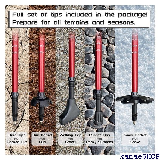 当店人気商品 TheFitLife トレッキングポール ストック 登山用ストック ウォーキングポール 2本セット 12_7