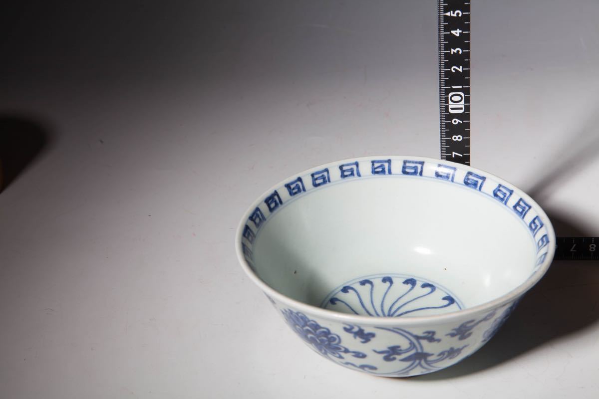 後】AQ002 染付碗 古美術 骨董品 古玩 時代物 古道具 中国美術品 中国