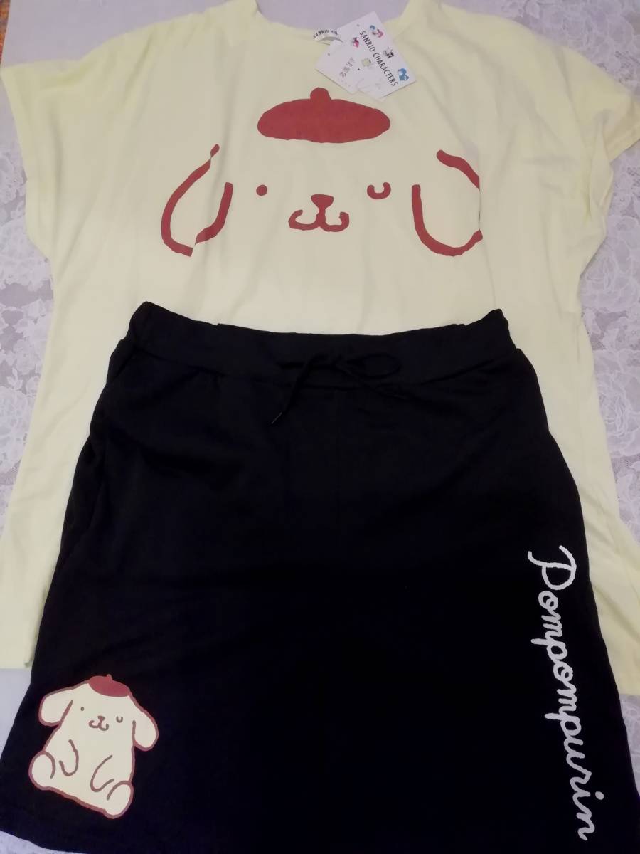 レディース ポムポムプリンちゃんお顔の黄色半袖ドルマンtシャツ 黒色イラストロゴ入り半ズボン２点セット O O 大きいサイズ3l イラスト キャラクター 売買されたオークション情報 Yahooの商品情報をアーカイブ公開 オークファン Aucfan Com