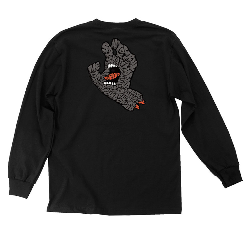 NHS サンタクルーズ スクリーミングハンド 袖プリ ロンT 黒 Lサイズ 新品 SANTACRUZ サンタクルーズ ロンT 長袖Tシャツ ロングスリーブ 袖