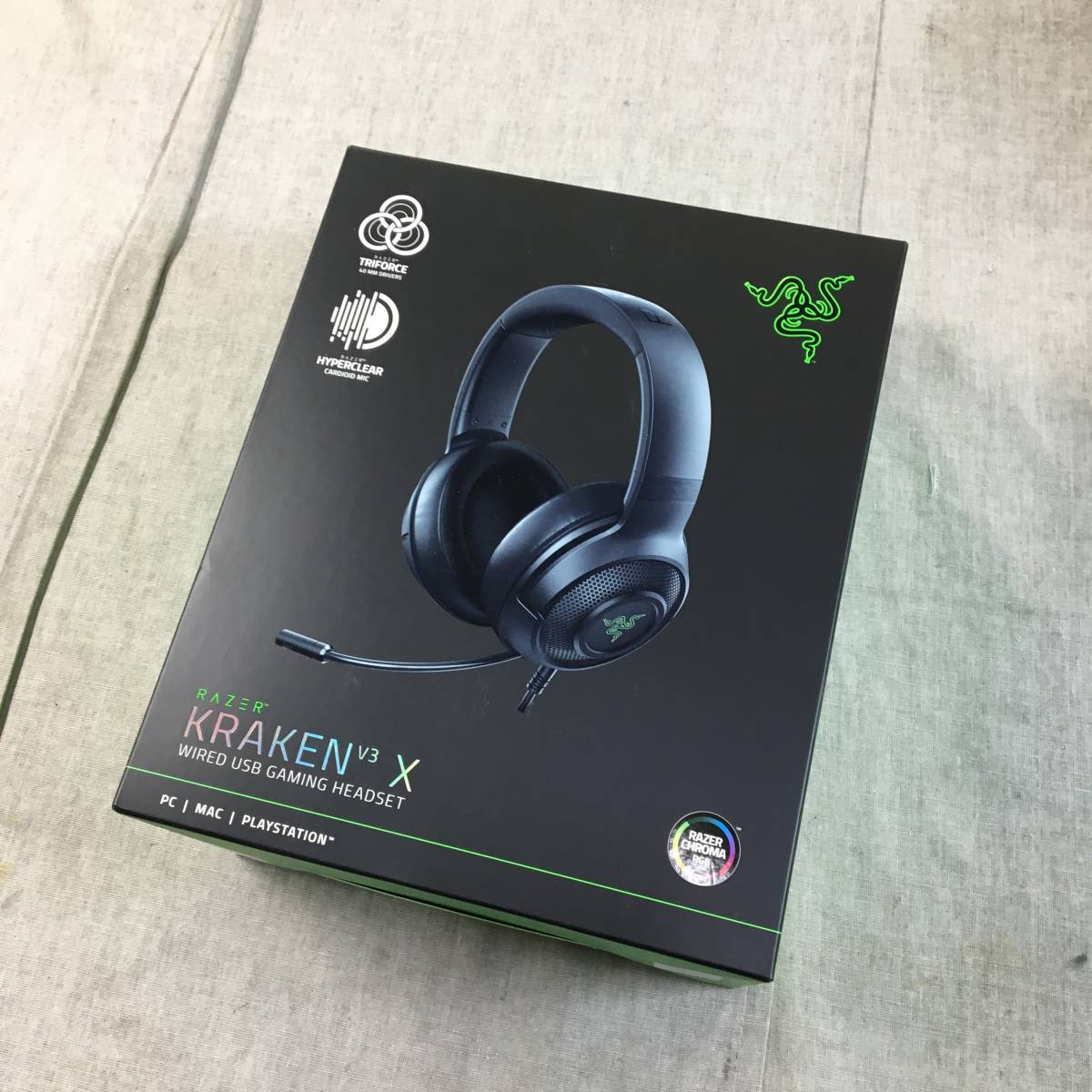 現状品 Razer Kraken V3 X - Black ゲーミングヘッドセット 7.1 サラウンドサウンド RZ04-03750100-R3M1