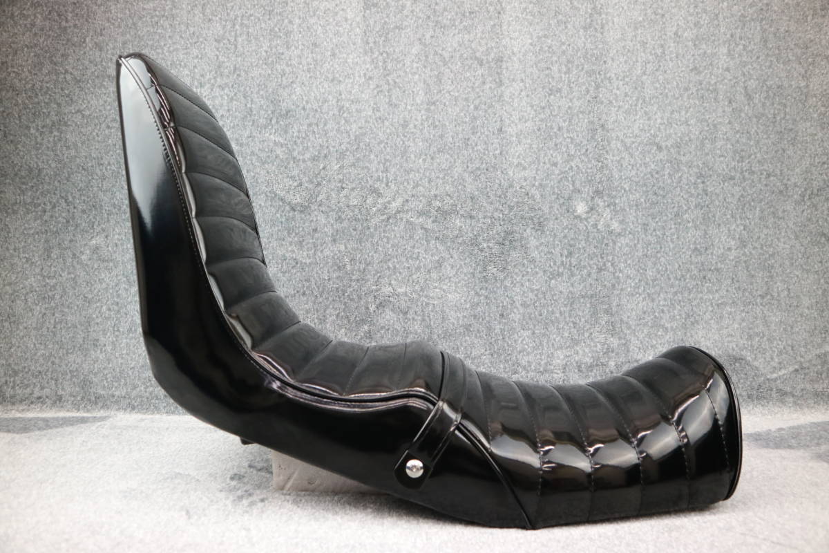 XJR400 前期 三段 シート 黒 エナ 36㎝/ XJR400R 4HM エナメル 40㎝ブラック アンコ抜き 完成品 タックロール 外装 補強入り 3段シート
