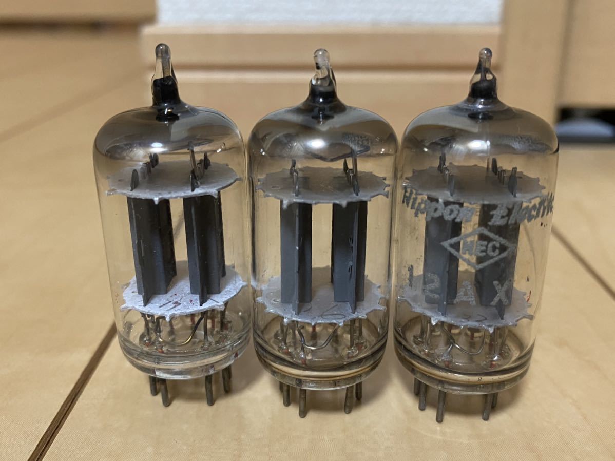 12AX7 3本 NEC ロングプレート ２本は表示消え 全数試験済み 良好