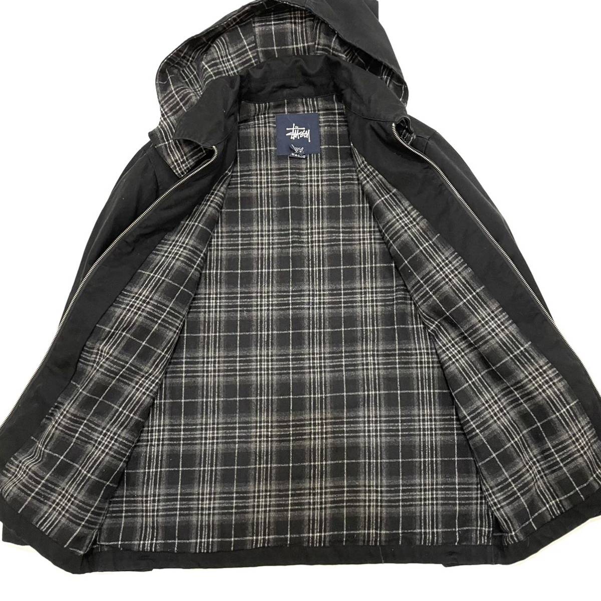 STUSSY ステューシー チェック ヘビーネルアウター 希少 Lサイズ STUSSY チェック柄 ボンバージャケット L Stussy チェック柄 ナイロン