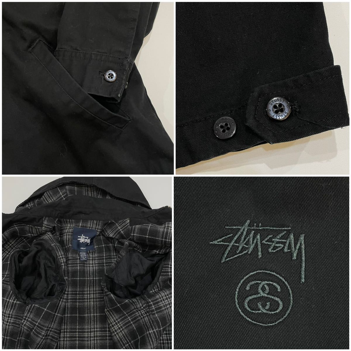 良品!!STUSSY ステューシー コットン フード ジャケット(L)裏地 