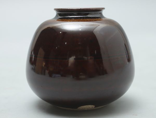 送料無料　茶道具作家『木津喜楽』造 名物福原茄子写し　共箱　煎茶道具 Q038. 茶道具【木津喜楽】造 大名物 福原茄子茶入 仕覆 共箱付属 / 濃