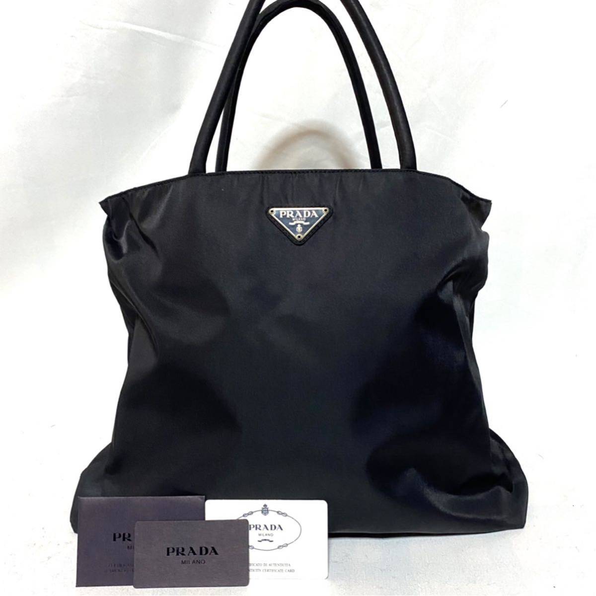 1円 ギャランティーカード付き プラダ PRADA ハンドバッグ 黒 1円 ギャランティーカード付き プラダ PRADA ハンドバッグ 黒