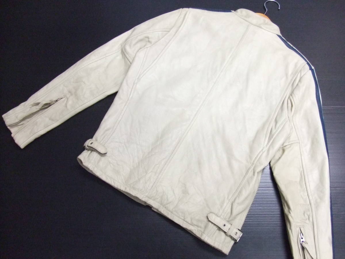 □Schott□ライダースジャケット クラシックレーサー 白 Lサイズ