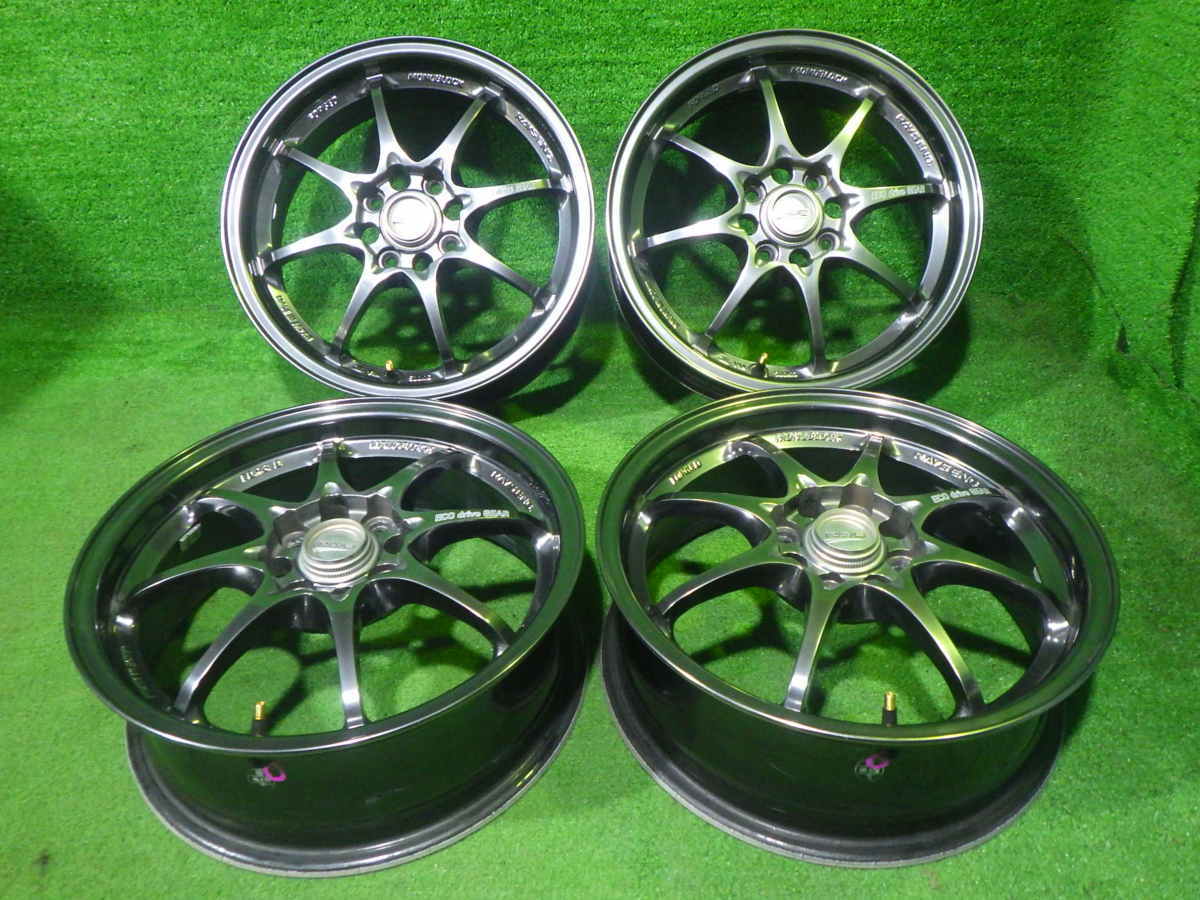 中古 15インチ 15×5.5J 4穴 RAYS CE28 EC0 社外 アルミホイール 4本 