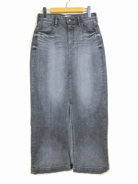 YANUK グレーデニム スリットロングスカート