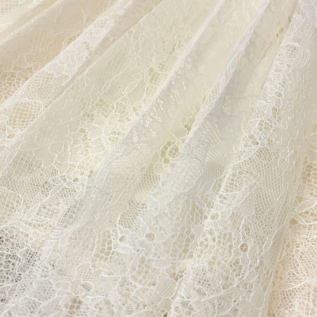 良好◆ESTNATION エストネーション ラッセルレースプリーツスカート サイズ36◆ アイボリー/ivory/花柄/ロング丈/レディース/ボトムス