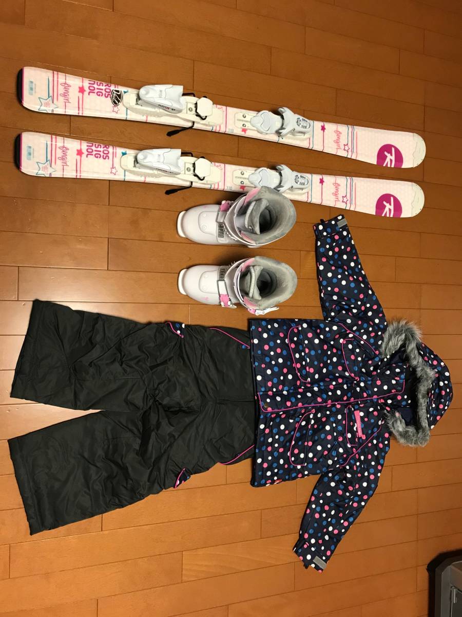 【子供/キッズ用 スキー フルセット】ROSSIGNOL（板110）HEAD（ブーツ110cm）ウェア　★美品★_1