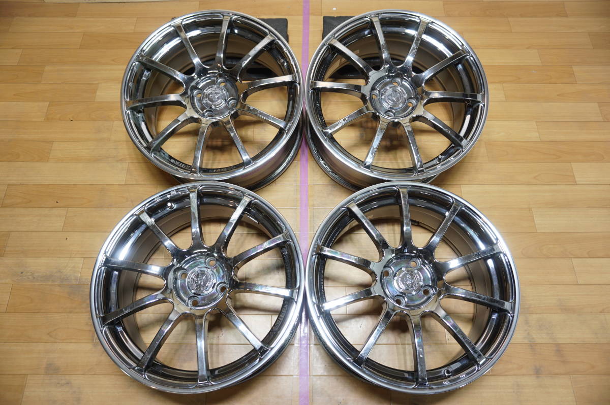 G1102【希少】ヨコハマ クロイツァー Xi ☆ PCD100 7.5J+41 軽量 ADVAN