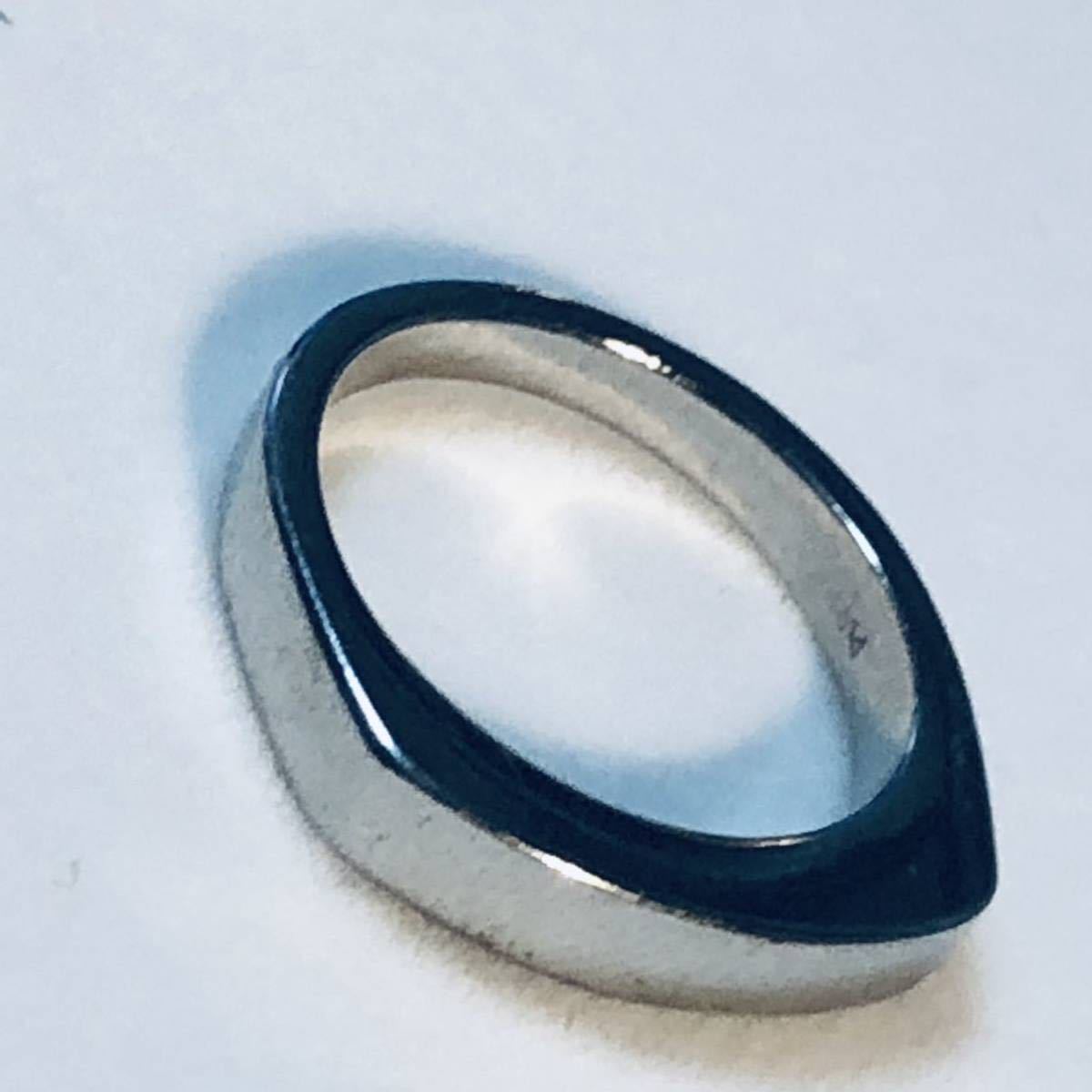 PT950 刻印有 約3.6g リング 指輪 アクセサリー 1スタ 1円スタート ゴールドカラー 昭和レトロ　約15号