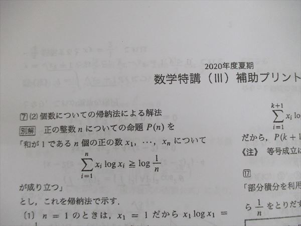 RJ11-046 駿台 数学特講(Ⅲ) テキスト 2020 夏期 米村明芳 s0D(数学