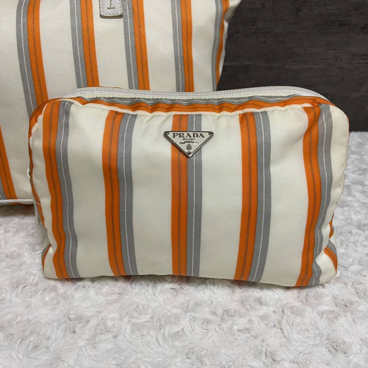 □1円～美品□PRADA プラダ 2点セット ナイロン×レザー 三角ロゴ 