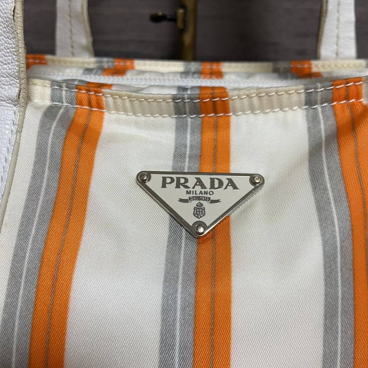 □1円～美品□PRADA プラダ 2点セット ナイロン×レザー 三角ロゴ 