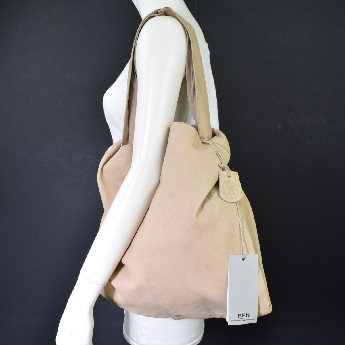 3005-21W0112☆REN レン 未使用☆蔵前発.:* 2wayレジブクロM / やぎ革 