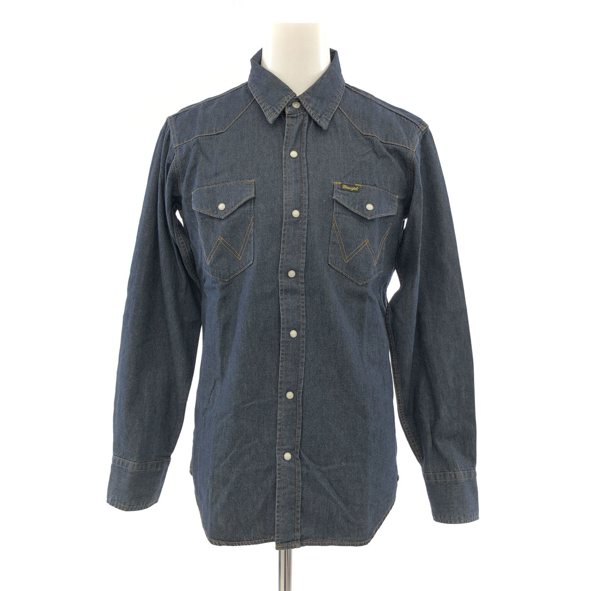◇Wrangler ラングラー コットン100％ 長袖デニムシャツ Lサイズ 