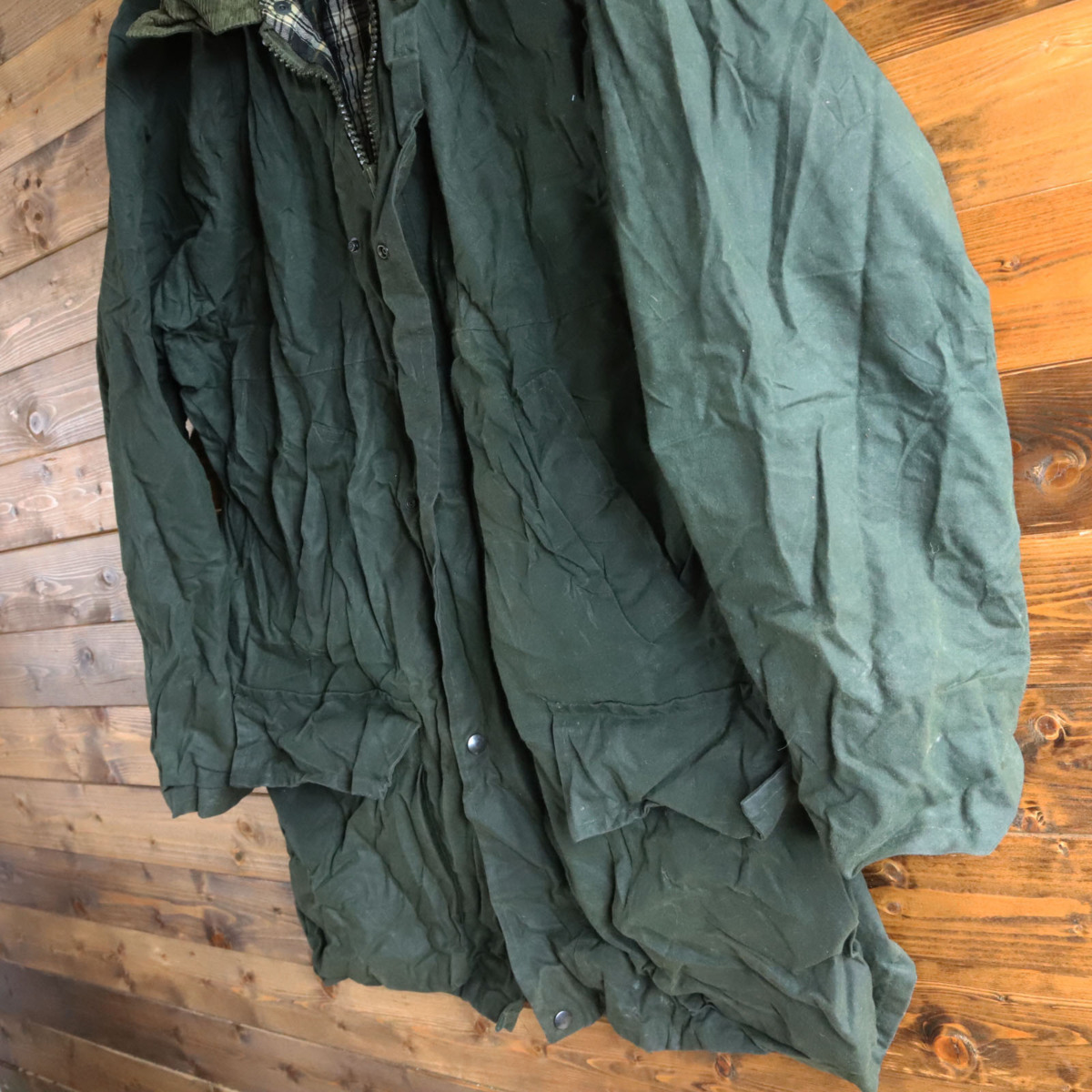 24/T7.27 英国製 Country Wear オイルジャケット メンズ XL カーキ系 
