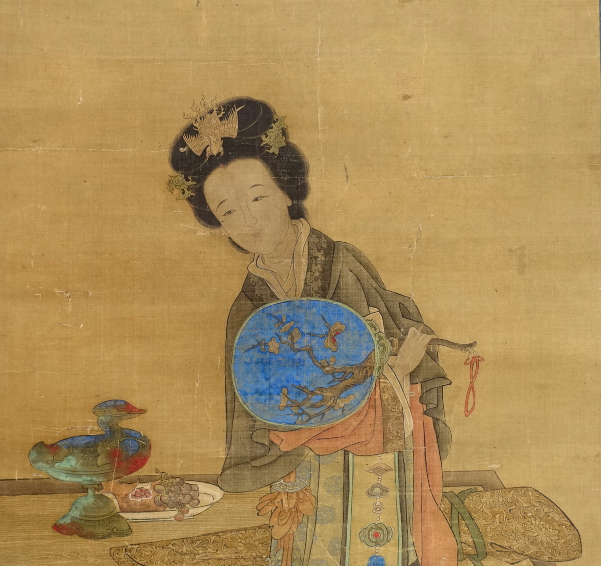 中国画 古画 絹本 中国美術 唐美人図 美人画 人物画 肉筆絹本着色 中国